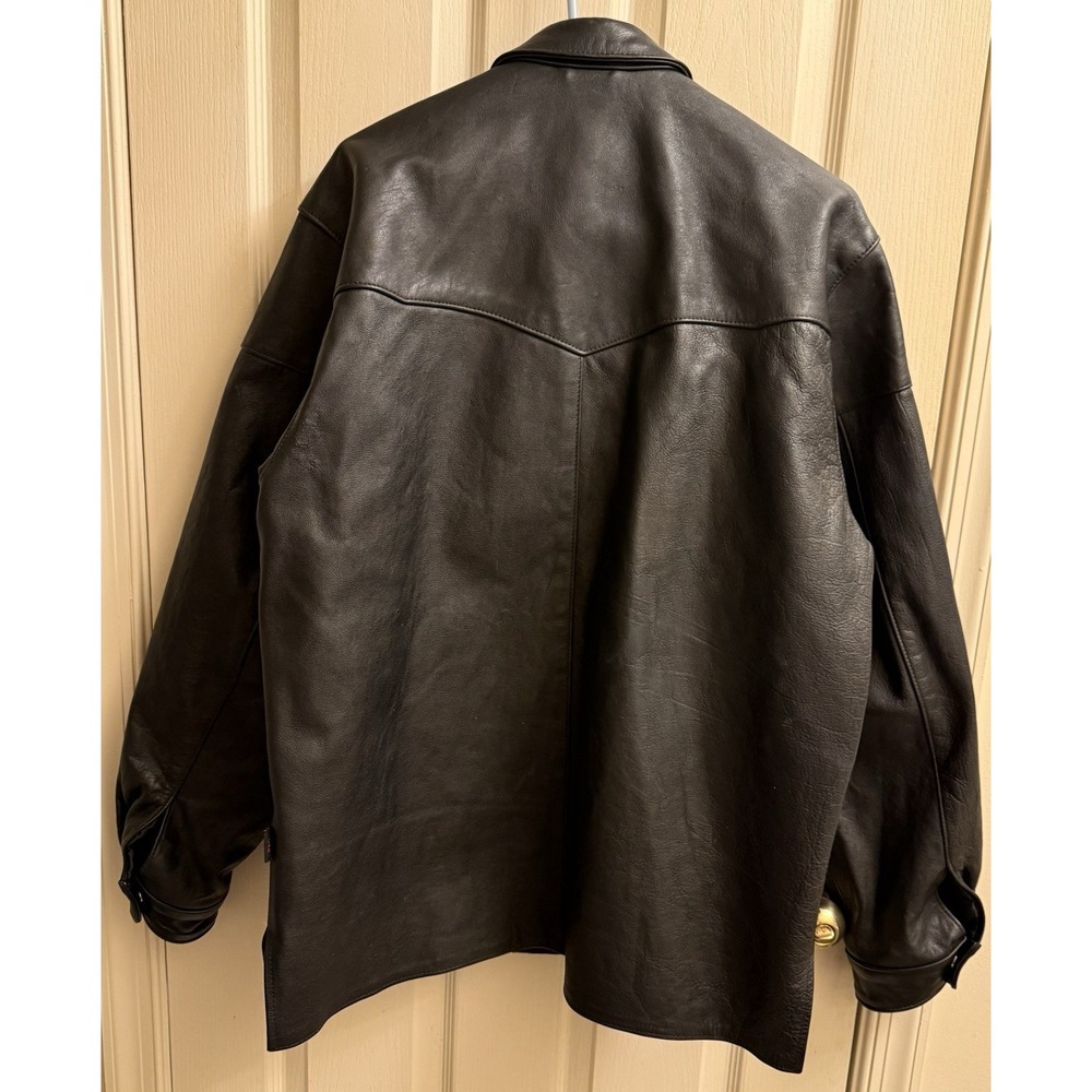 Hillside USA Leather Horsehide Front Quarter motorcycle shirt/jacket Men's Large - Picture 4 of 10